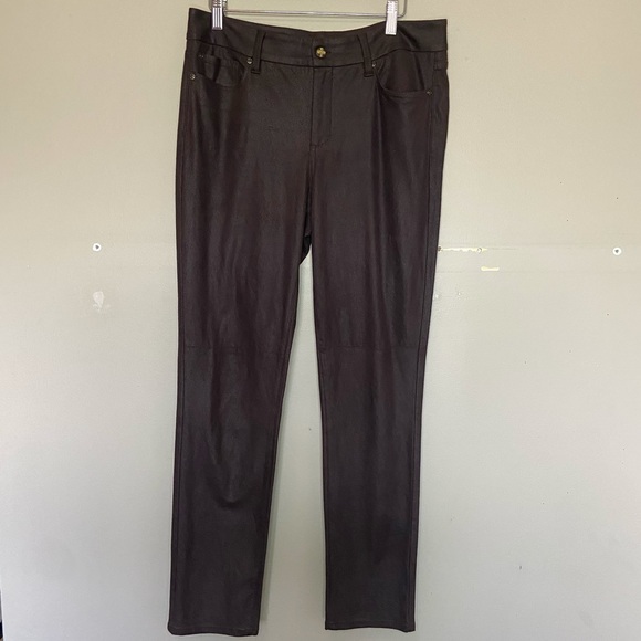 NYDJ Brown Lift & Tuck Technology High-rise Leggings Size 10 - Picture 1 of 6